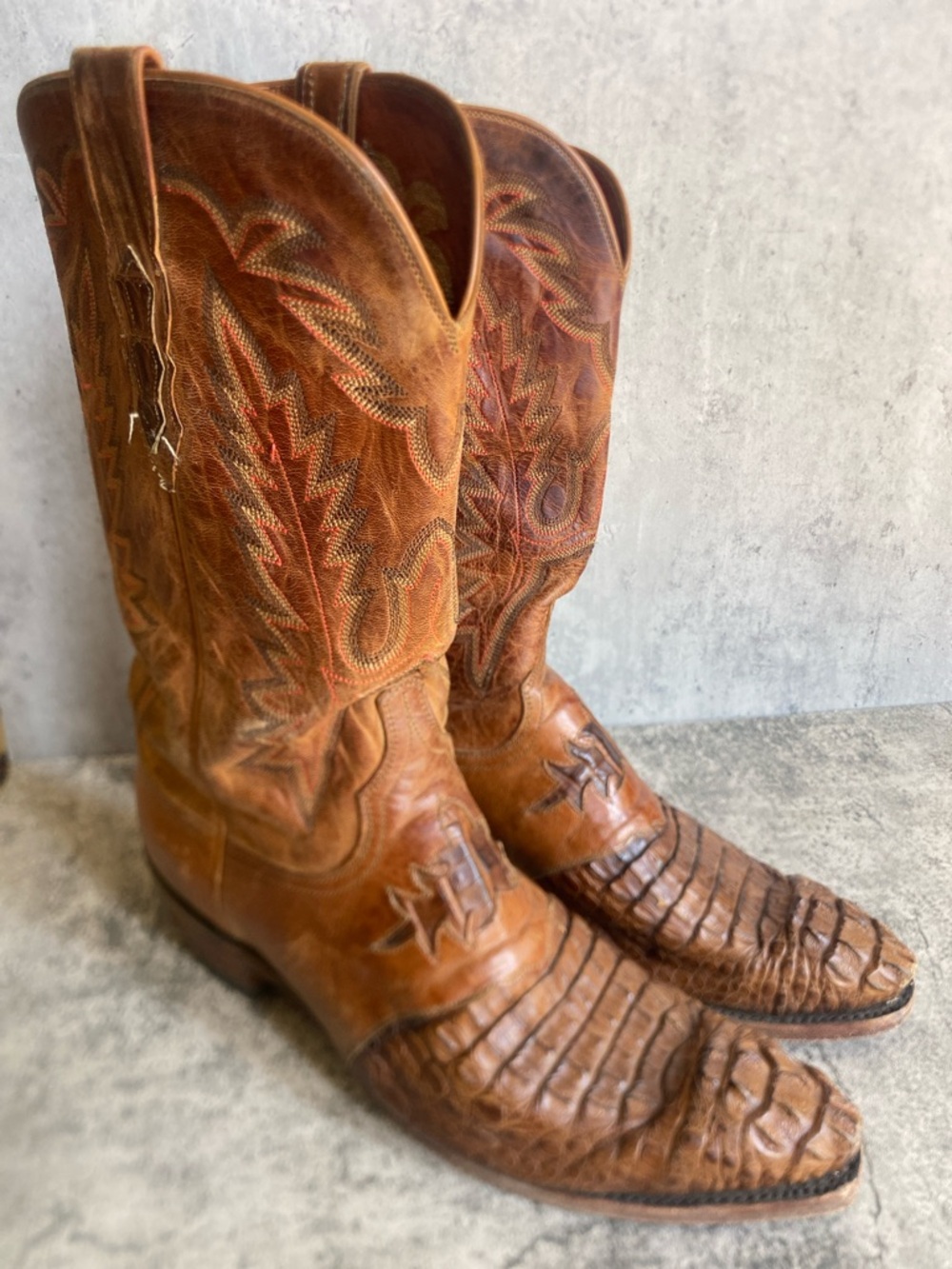 EUC Lucchese 1883 Collection Men’s Hornback Caimen Leather Western Cowboy Boots